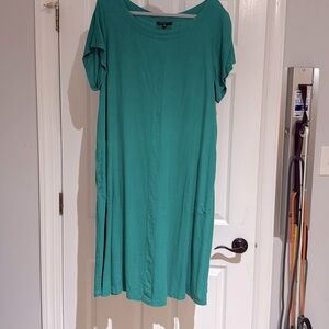 Cynthia Linen/Viscose Blend Green Dress Size 1X